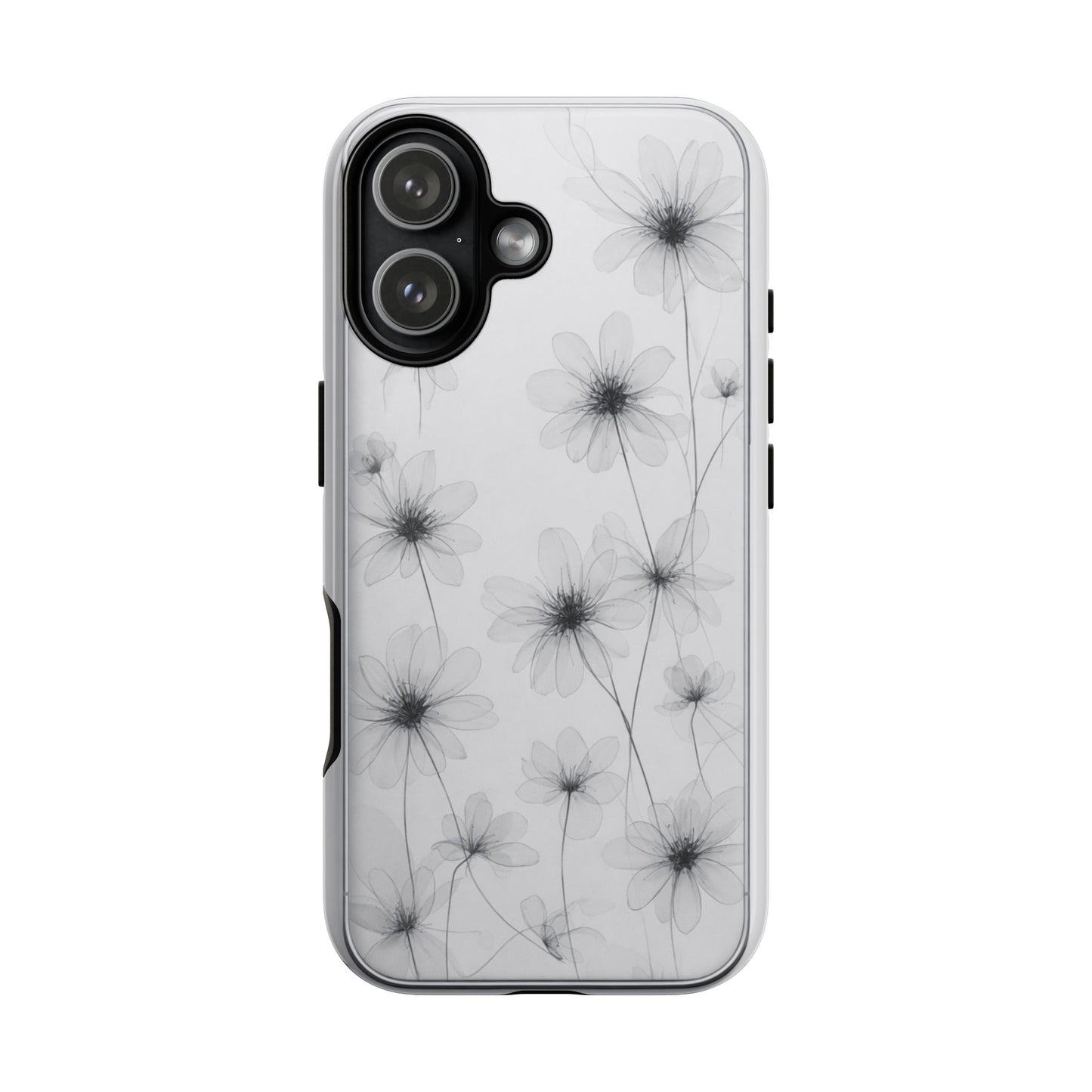 Tough Case — Black & White Floral Tough Phone Case