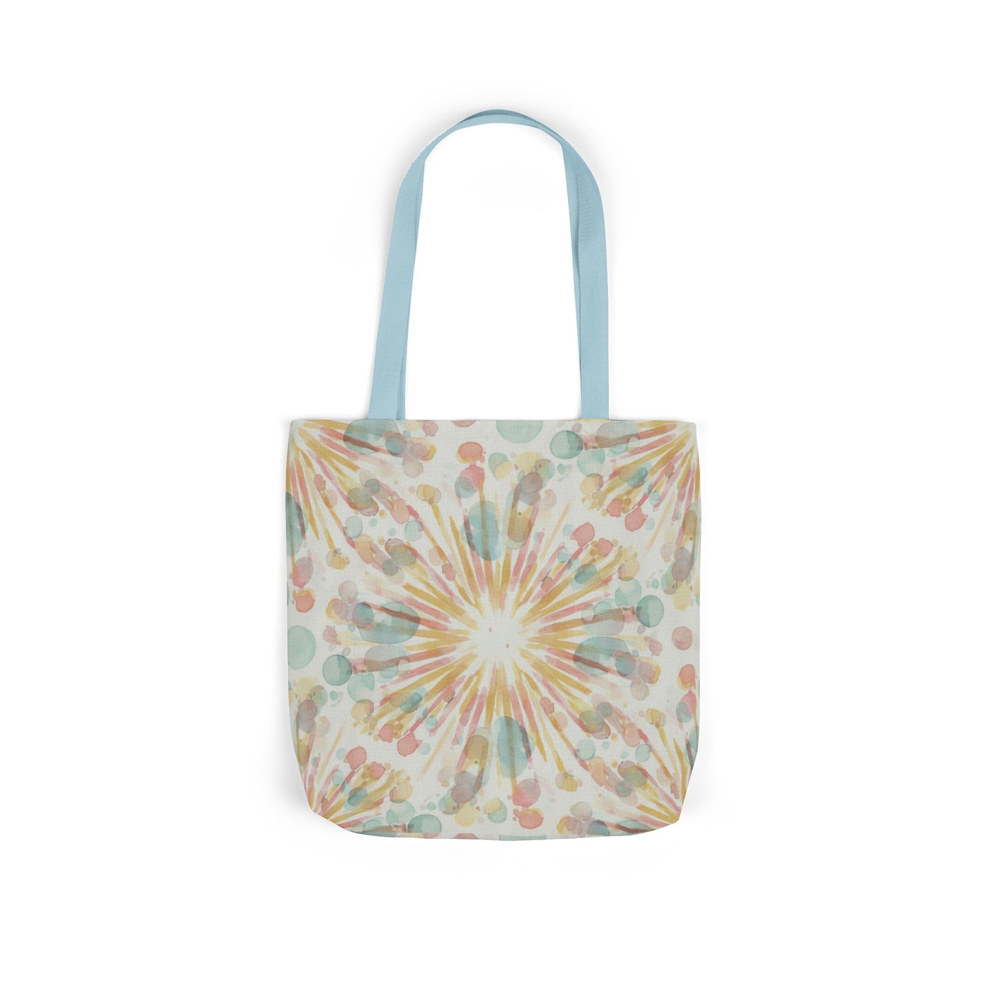 Boho Sunburst Canvas Tote Bag — Pastel Tie-Dye Beach & Market Bag