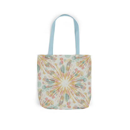 Boho Sunburst Canvas Tote Bag — Pastel Tie-Dye Beach & Market Bag