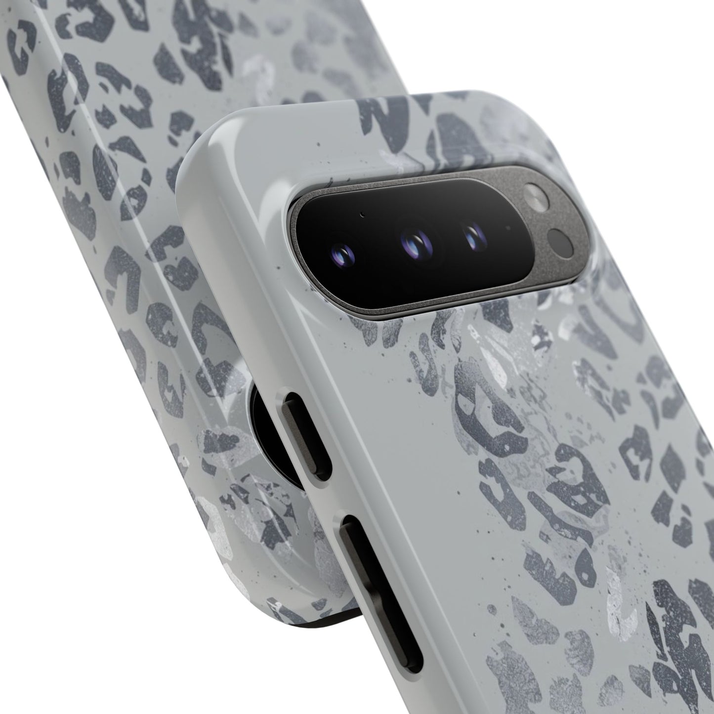 Gray Leopard Print Tough Phone Case