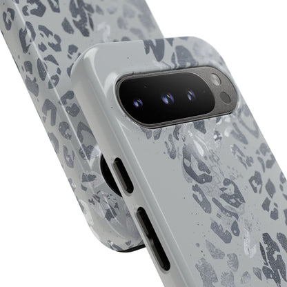 Gray Leopard Print Tough Phone Case