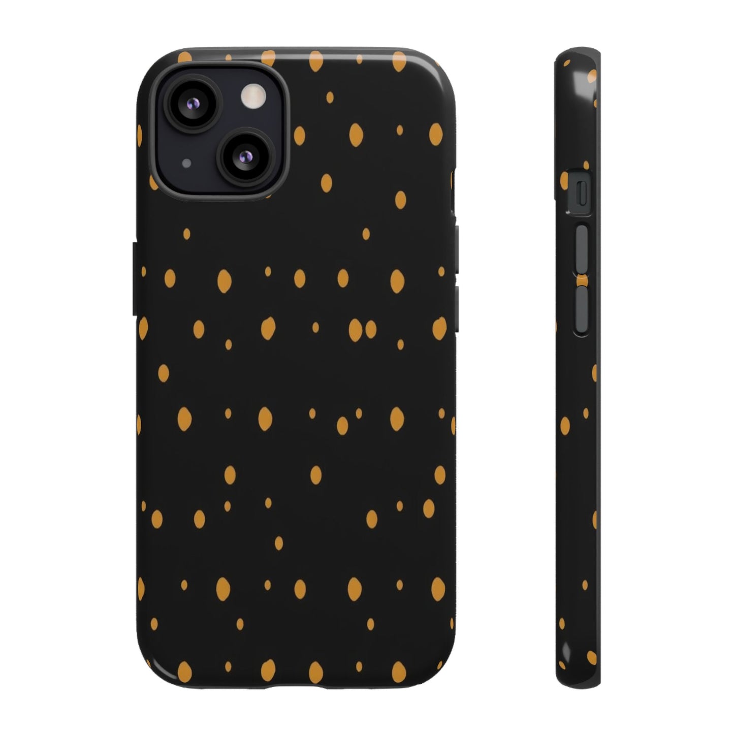 Black & Gold Dot Tough Phone Case — Protective Sparkle Pattern
