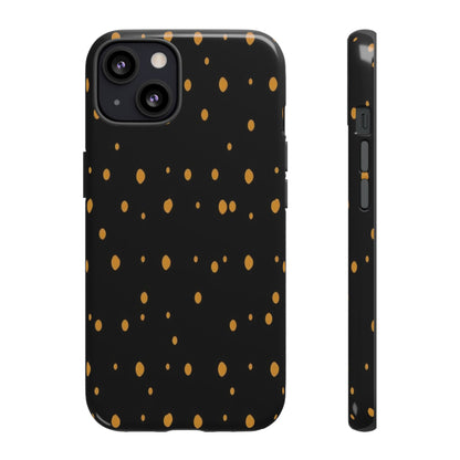Black & Gold Dot Tough Phone Case — Protective Sparkle Pattern