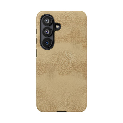 Tan Distressed Leather Texture Phone Case — Rugged Protective iPhone Cover
