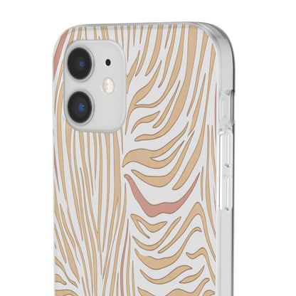 Neutral Zebra Print Flexi Case — Beige & Rose Gold Animal Pattern Phone Cover