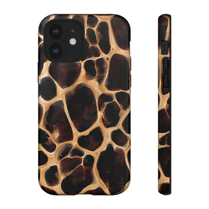 Phone Case — Brown Leather Dot Texture Rugged Protective Cover