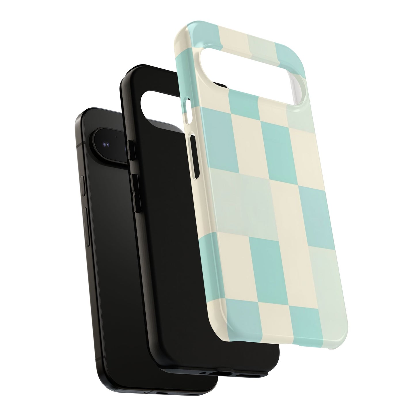 Pastel Checkerboard Tough Case – Mint & Cream Protective Phone Cover
