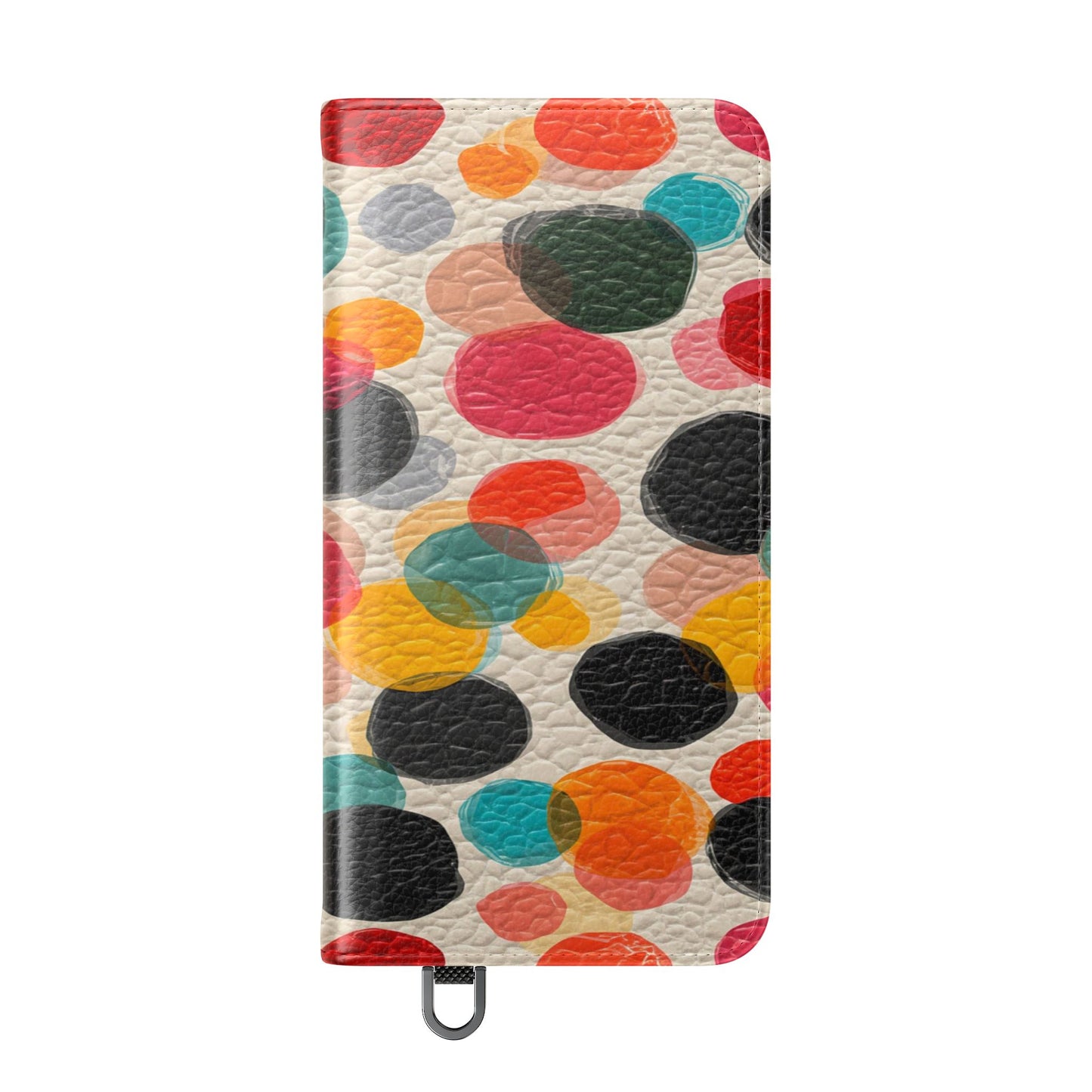 Colorful Confetti Dot Flip Phone Case — Retro Polka Wallet Cover
