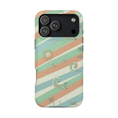 Magnetic Impact-Resistant Phone Case — Retro Surf Stripes
