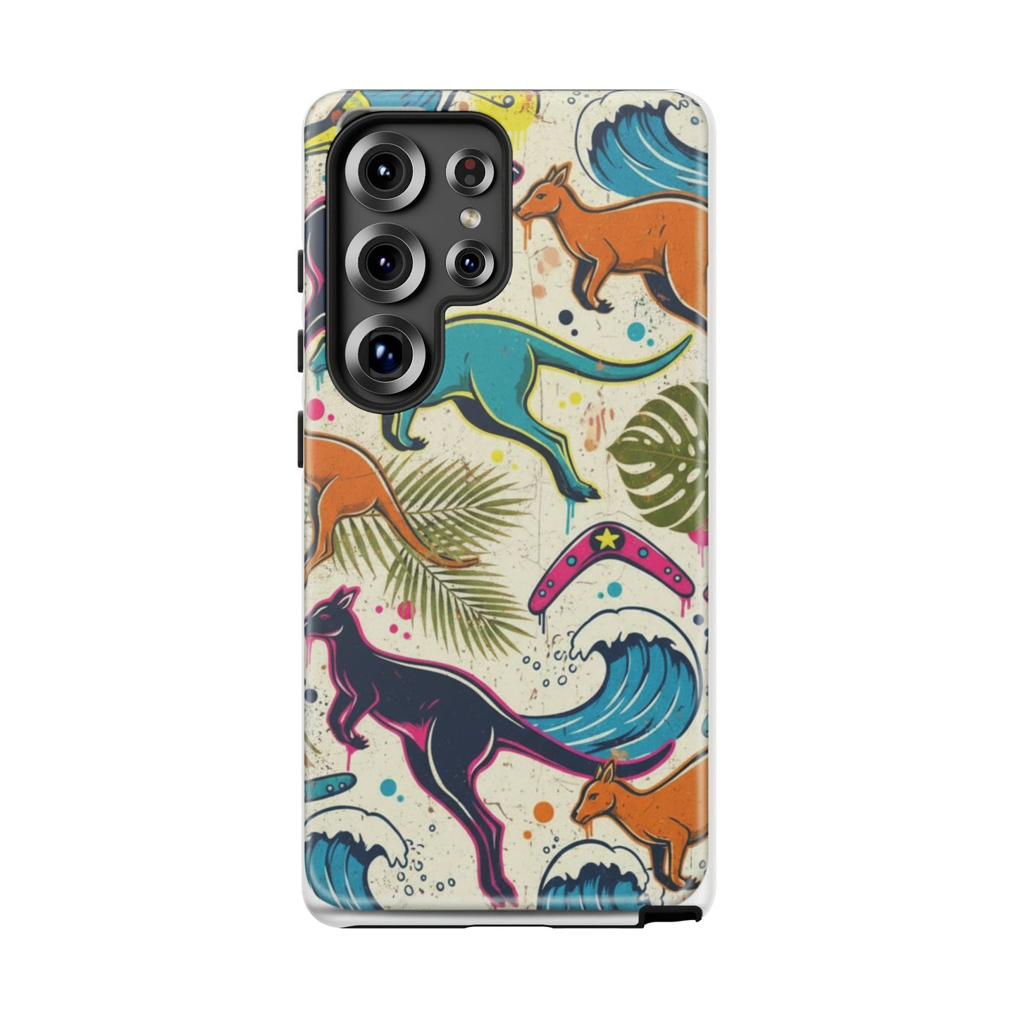 Tough Cases — Colorful Surfing Kangaroo Phone Case