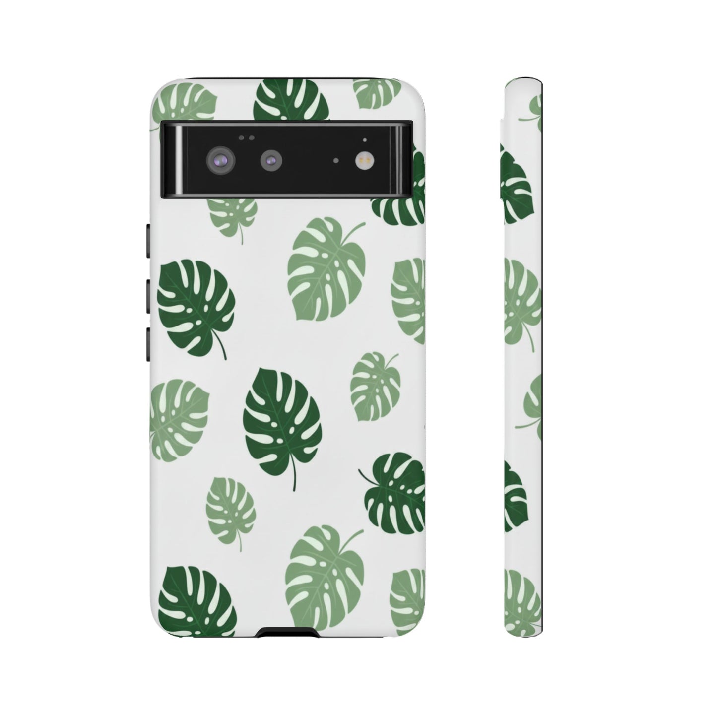 Monstera Leaf Phone Case — Tropical Green Pattern Tough Case