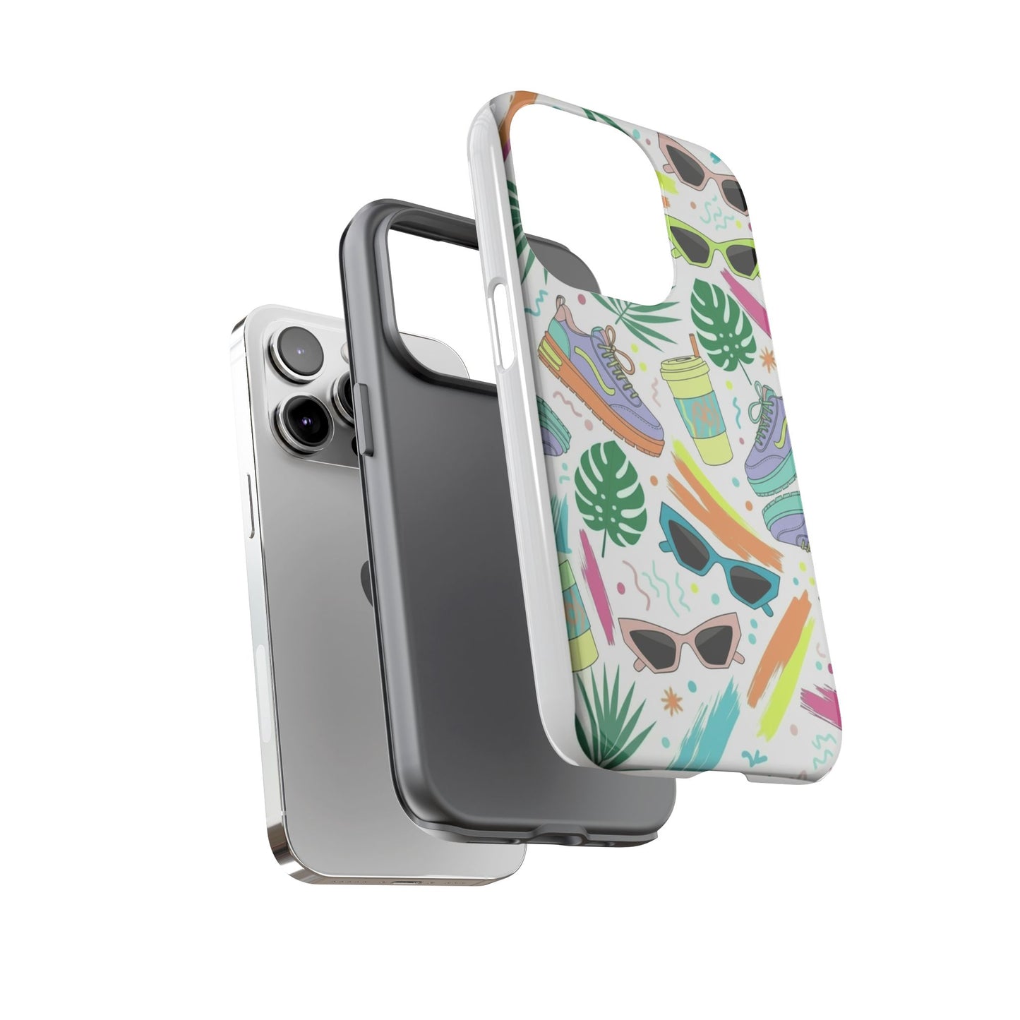 Tough Cases — Colorful Retro Sneakers & Sunglasses Phone Case