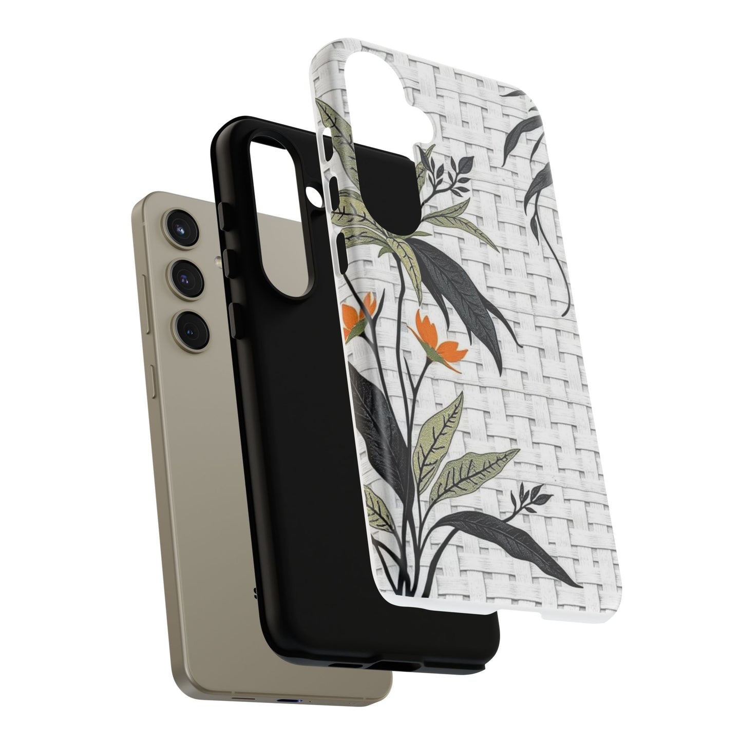 Floral Woven Tough Phone Case — Protective Botanical iPhone Cover