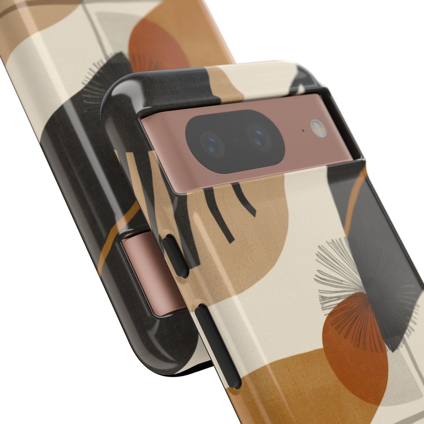 Abstract Earth Tone Phone Case — Mid-Century Minimalist Tough Case