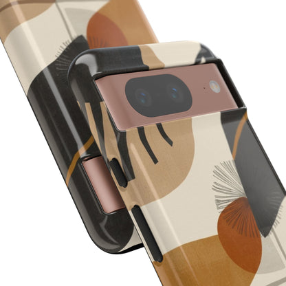 Abstract Earth Tone Phone Case — Mid-Century Minimalist Tough Case