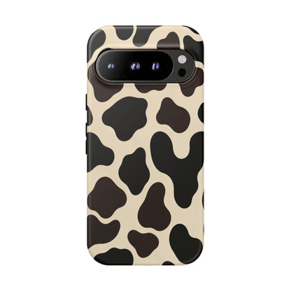 Cow Print Phone Case — Black & Cream Protective  Case