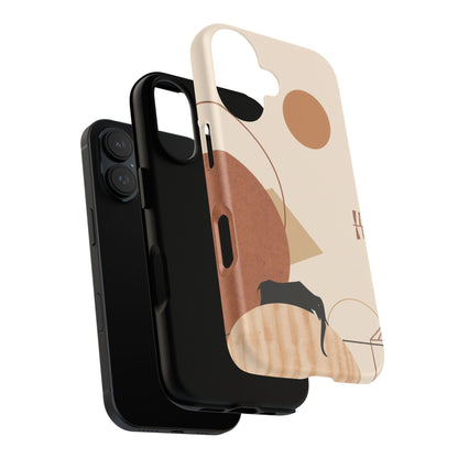 Abstract Earth Tones Phone Case — Minimal Geometric Design