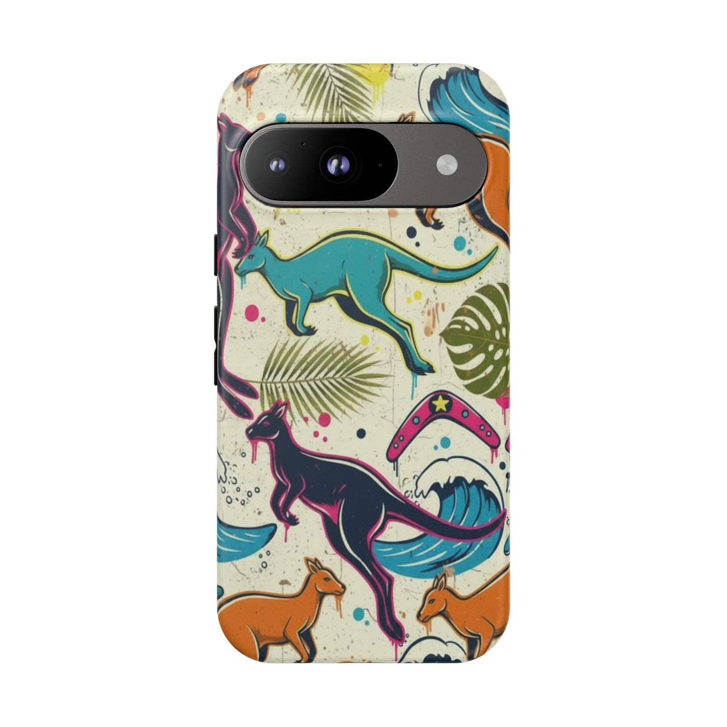 Tough Cases — Colorful Surfing Kangaroo Phone Case