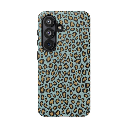 Leopard Print Tough Phone Case - Blue Cheetah Protective Cover