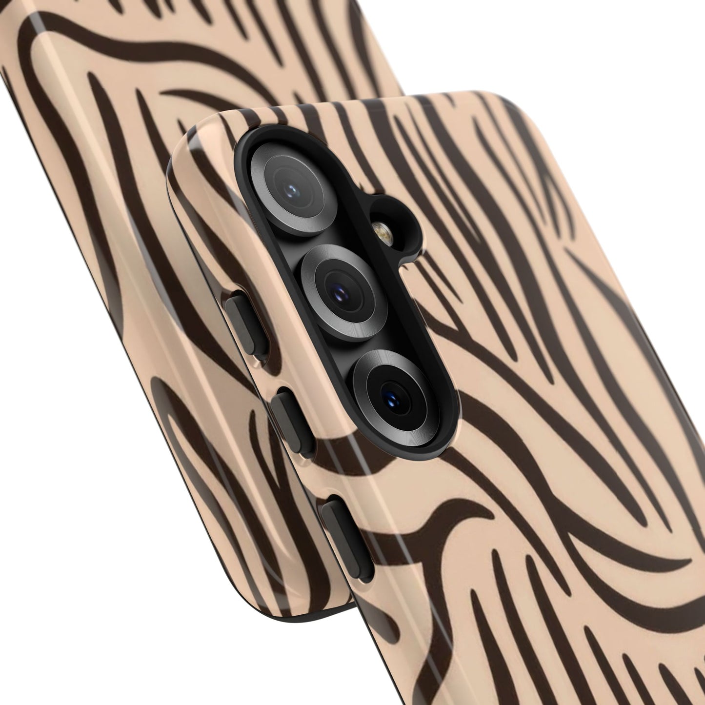 Zebra Stripe Tough Phone Case – Neutral Animal Print Protective Cover