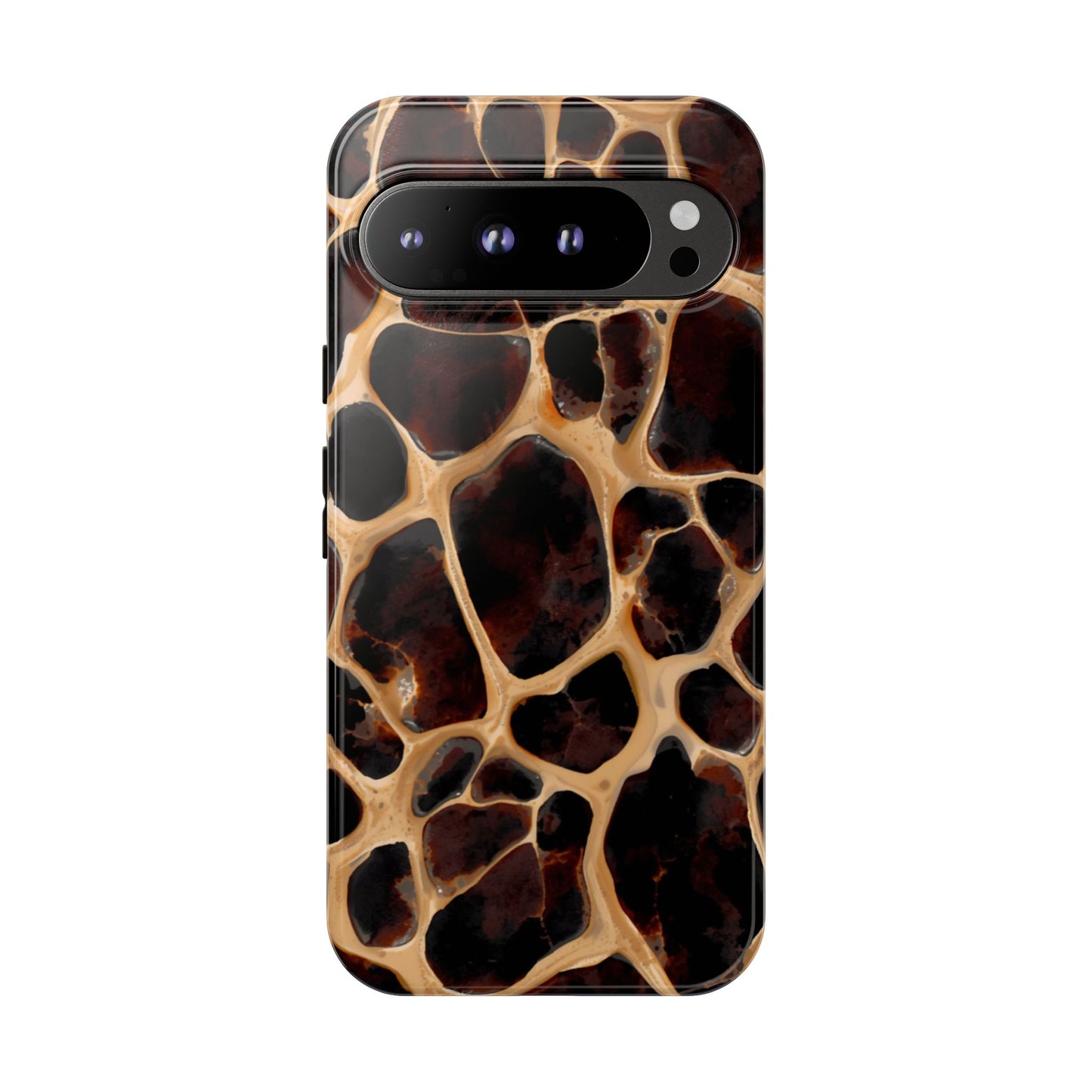Phone Case — Brown Leather Dot Texture Rugged Protective Cover