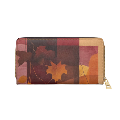 Women's Ochre Wallet - Vegan Abstract Foliage