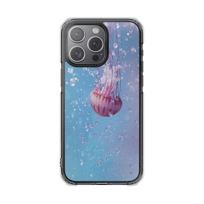 Jellyfish Clear Magnetic Impact Phone Case – Ocean Blue Underwater Design