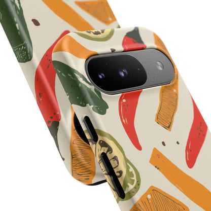 Spicy Peppers Phone Case – Colorful Chili, Lime & Citrus Pattern