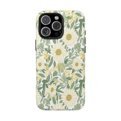 Daisy Meadow Tough Phone Case — Floral Protective Phone Cover