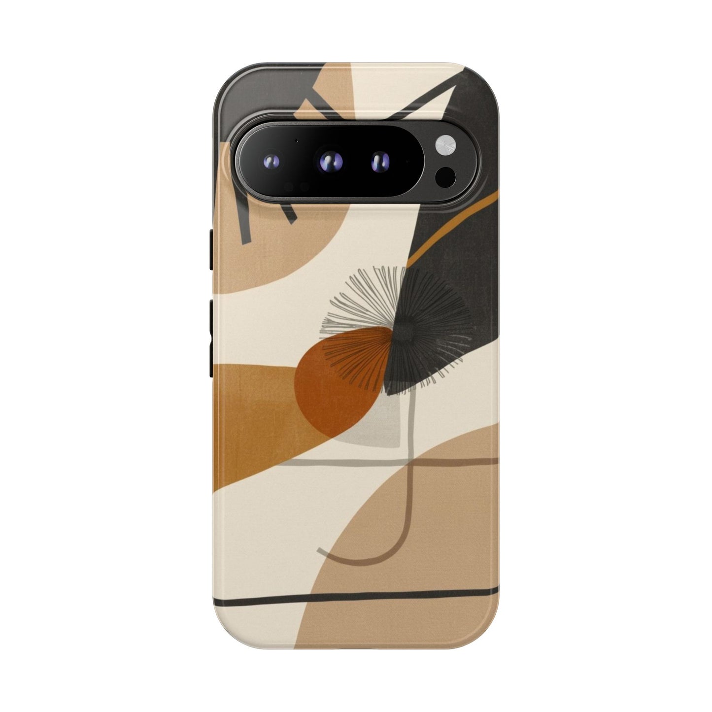Abstract Earth Tone Phone Case — Mid-Century Minimalist Tough Case