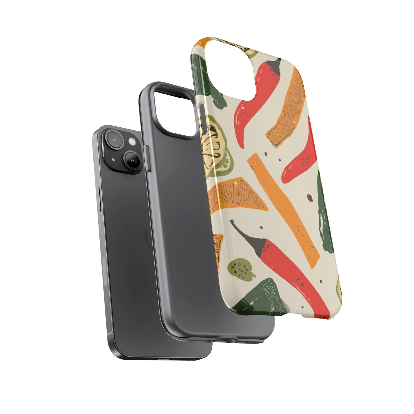 Spicy Peppers Phone Case – Colorful Chili, Lime & Citrus Pattern