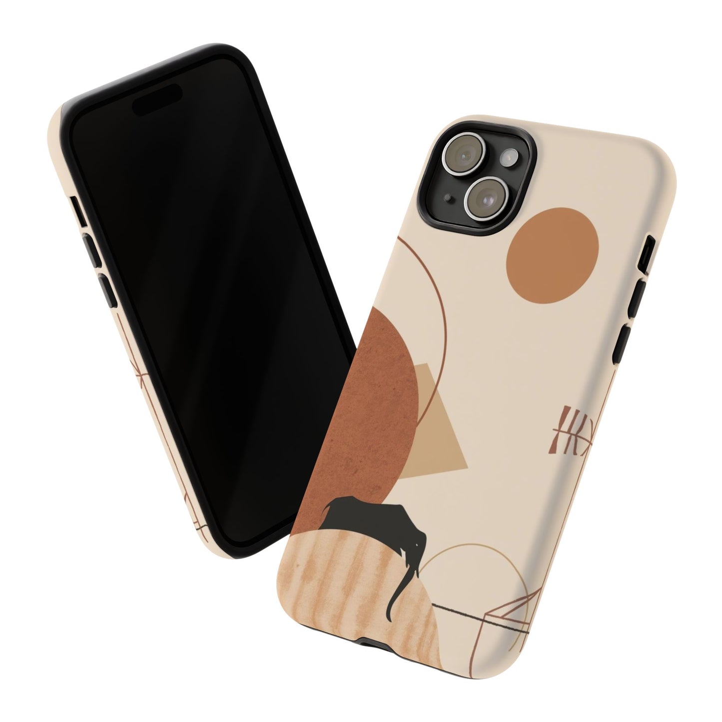 Abstract Earth Tones Phone Case — Minimal Geometric Design