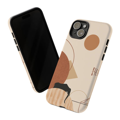 Abstract Earth Tones Phone Case — Minimal Geometric Design