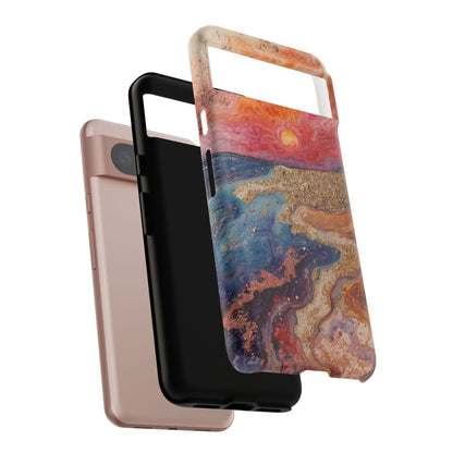 Sunset Coast Phone Case — Colorful Abstract Beach Art Tough Case