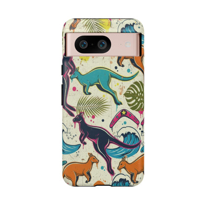 Tough Cases — Colorful Surfing Kangaroo Phone Case