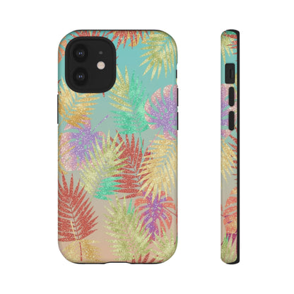 Tropical Palm Leaf Tough Phone Case – Colorful Pastel Botanical Protection