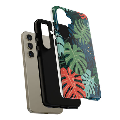 Tropical Monstera Phone Case — Colorful Leaf Protective Tough Case