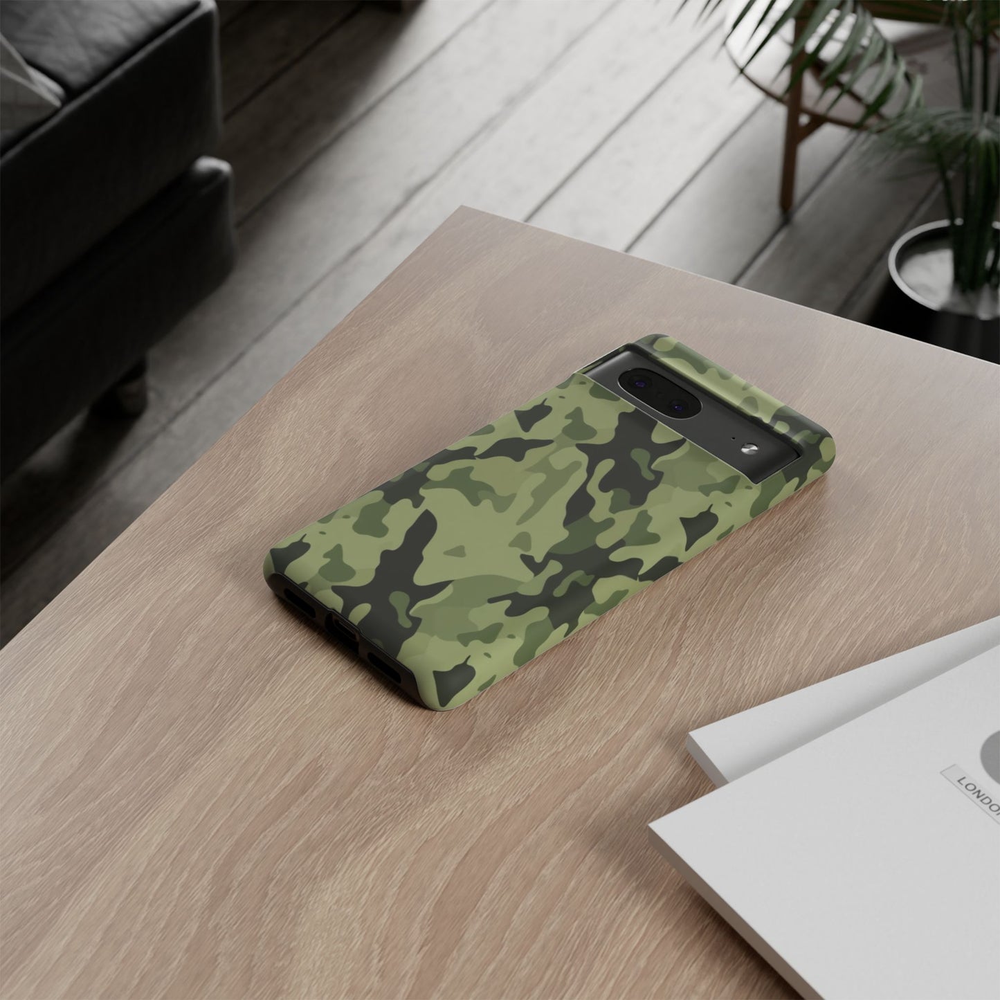Camo Tough Phone Case — Military Green Protective iPhone Cover