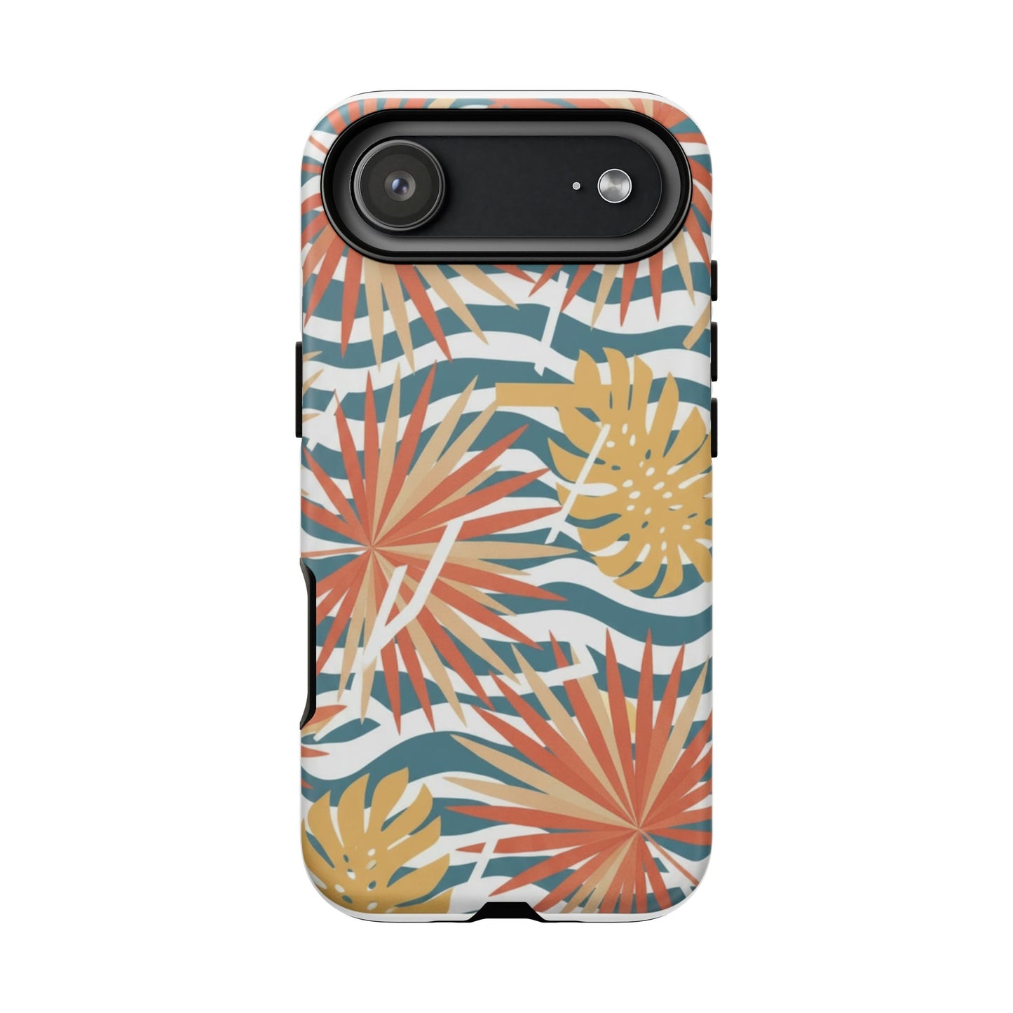 Tropical Palm Tough Phone Case – Retro Wave Floral Protective Cover