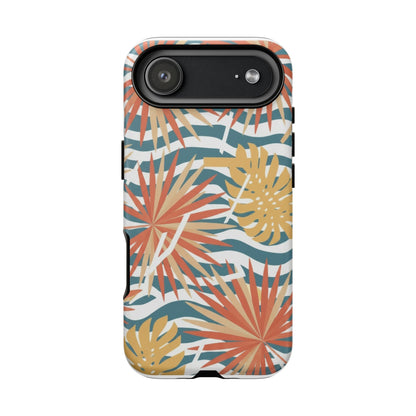 Tropical Palm Tough Phone Case – Retro Wave Floral Protective Cover
