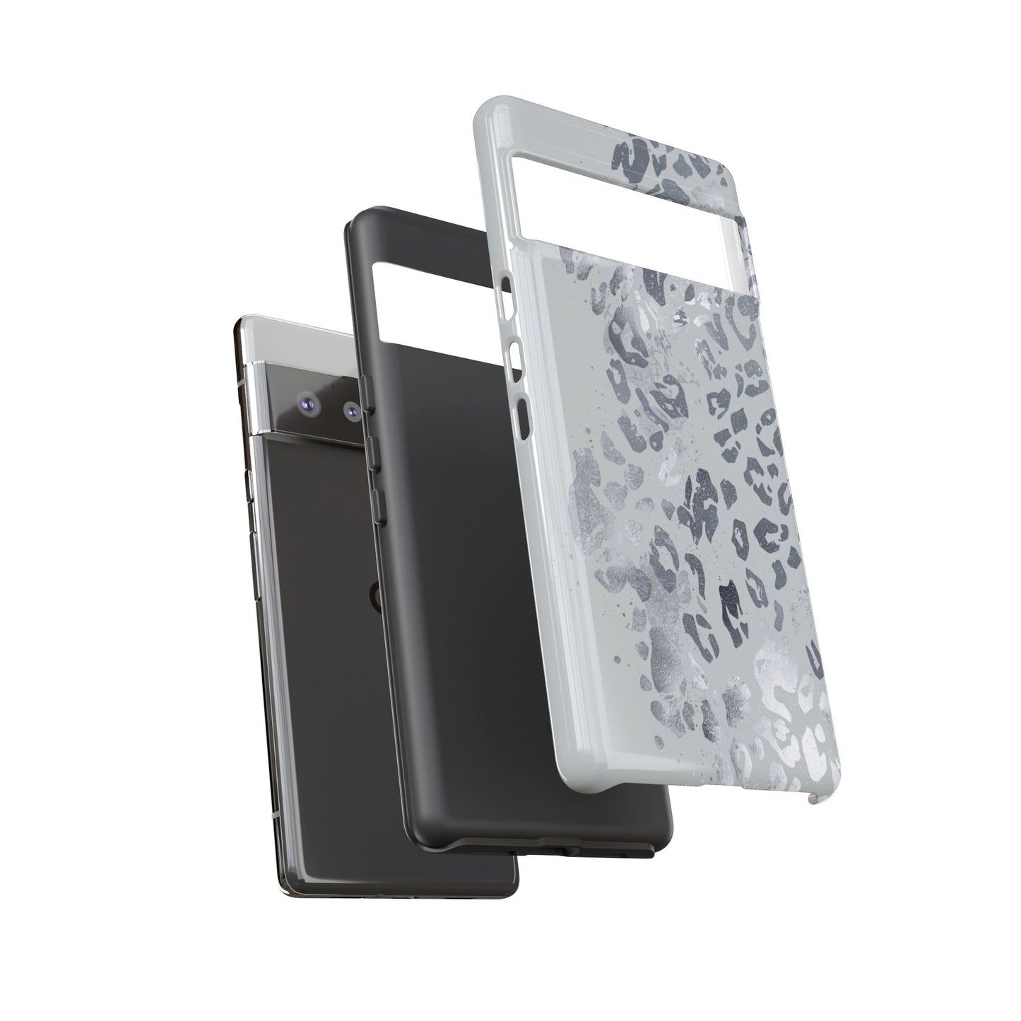 Gray Leopard Print Tough Phone Case