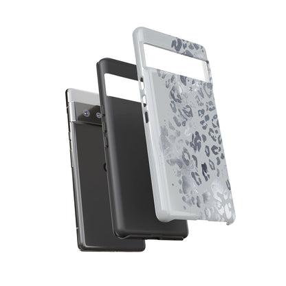 Gray Leopard Print Tough Phone Case