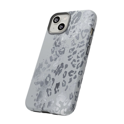 Gray Leopard Print Tough Phone Case