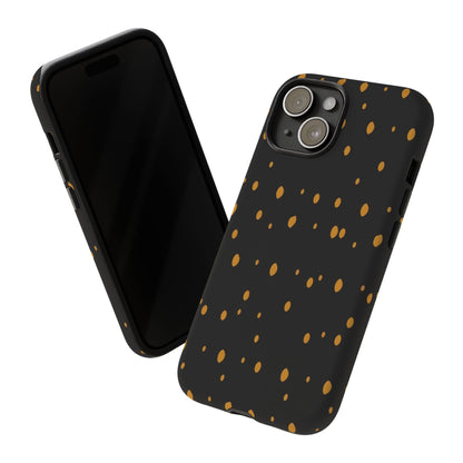 Black & Gold Dot Tough Phone Case — Protective Sparkle Pattern