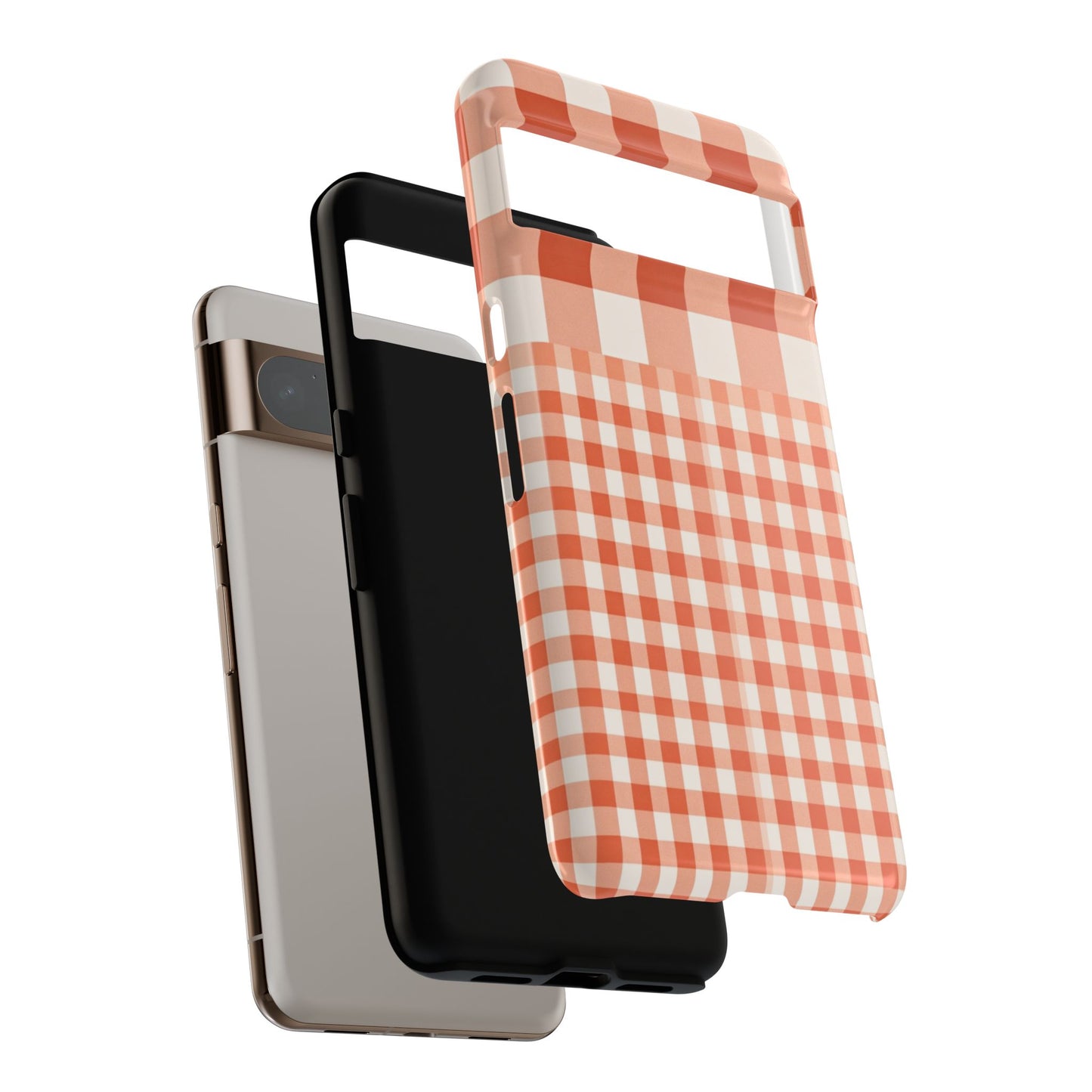 Buffalo Check Tough Phone Case — Orange Gingham Protective Cover