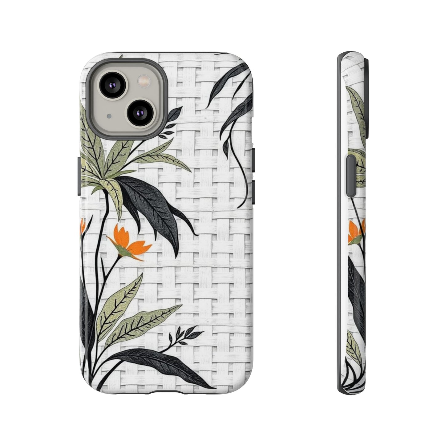 Floral Woven Tough Phone Case — Protective Botanical iPhone Cover