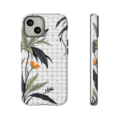 Floral Woven Tough Phone Case — Protective Botanical iPhone Cover