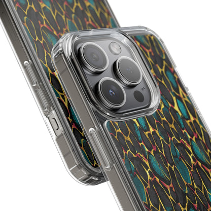 Teal Gold Leopard Clear Phone Case