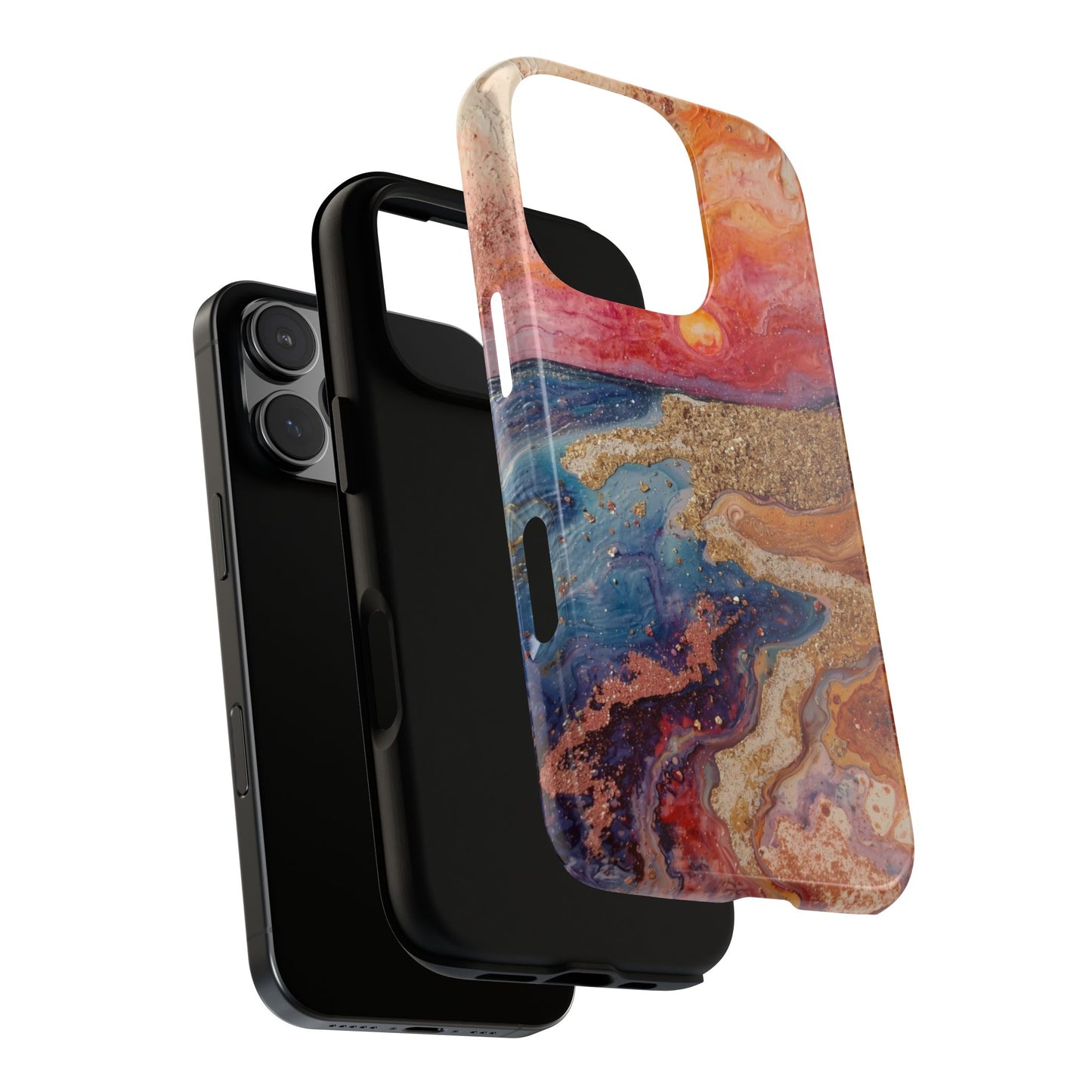 Sunset Coast Phone Case — Colorful Abstract Beach Art Tough Case