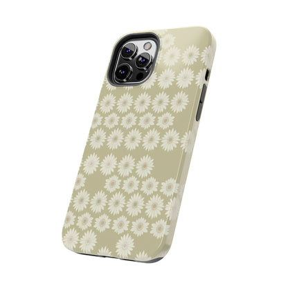 Daisy Pattern Tough Phone Case — Protective Floral iPhone Cover
